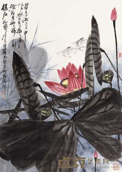 薛亮 河塘清趣 立轴 69×49cm